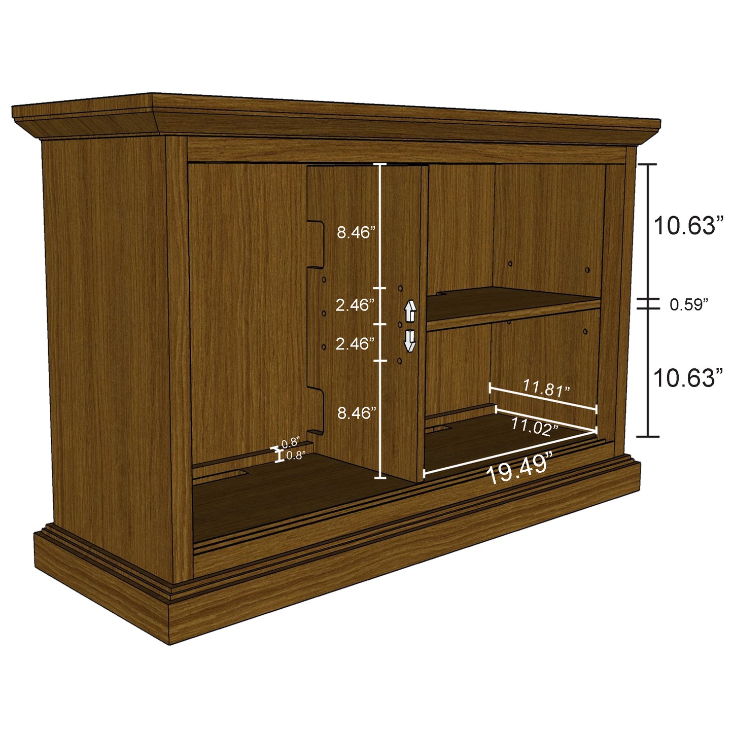 eHemco Wooden Bookcase with Sliding Glass Doors and Adjustable Shelves, Stackable, Coffee, 30 Inch Height