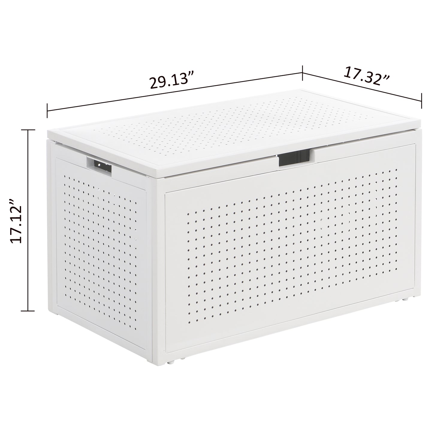 eHemco Heavy-Duty Metal Sheet Storage Trunk with Metal Frame, 29.13 by 17.32 by 17.12 Inches, White