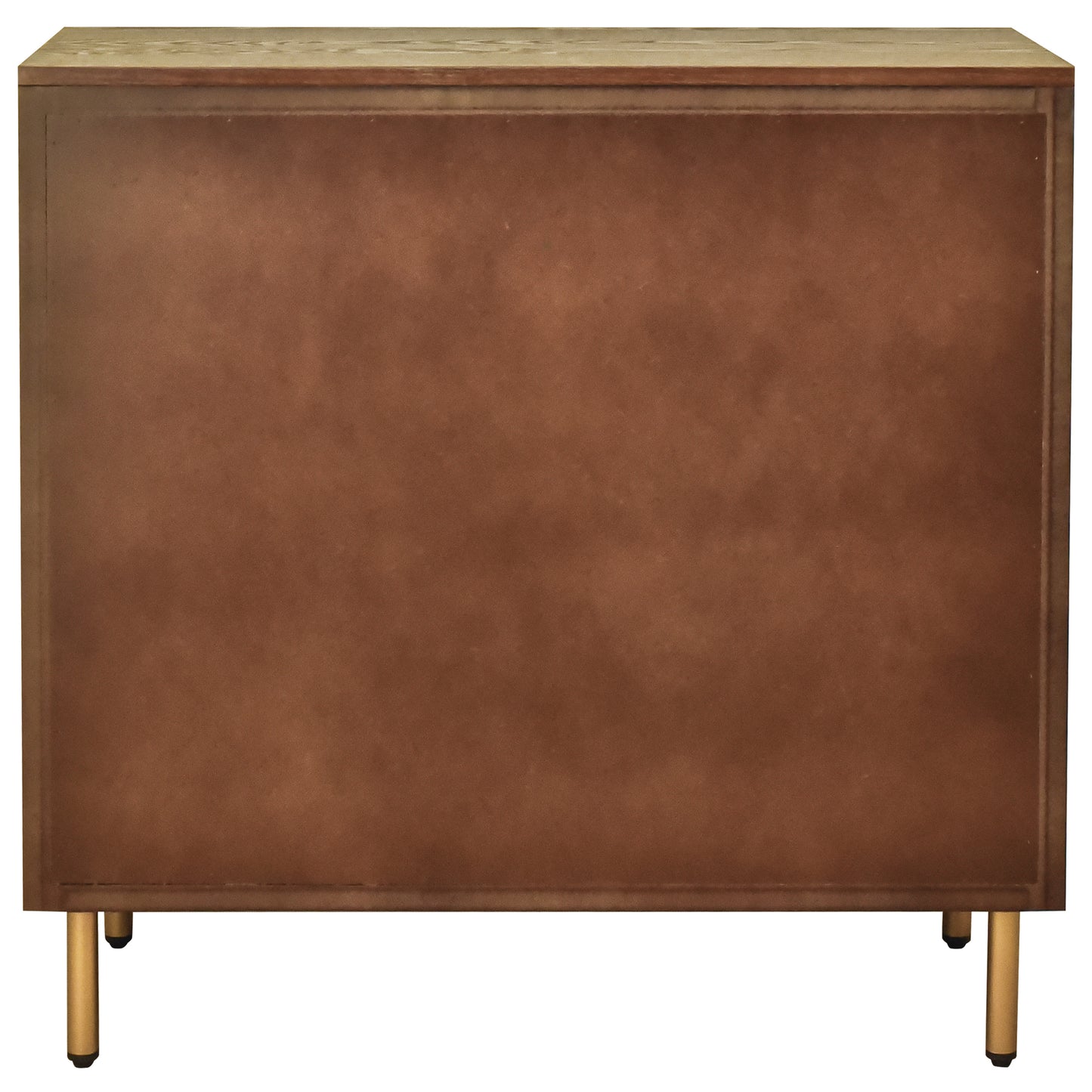eHemco Modern 2-Door Storage Cabinet, Two-Toned Ribbed Parquet Design, 32 x 14 x 31.5 Inches, Antique Walnut and Natural Finish