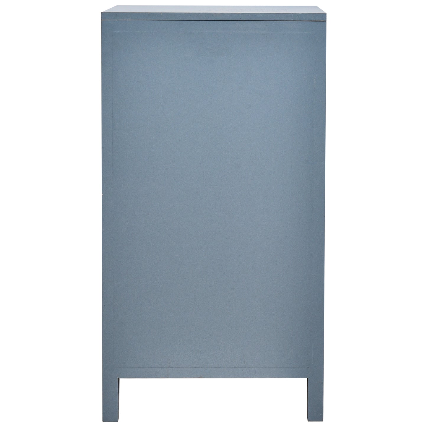eHemco Azure Grey Ribbed End Table, Side Table with Storage, Modern Retro Style, 18 x 14 x 30.5 Inches