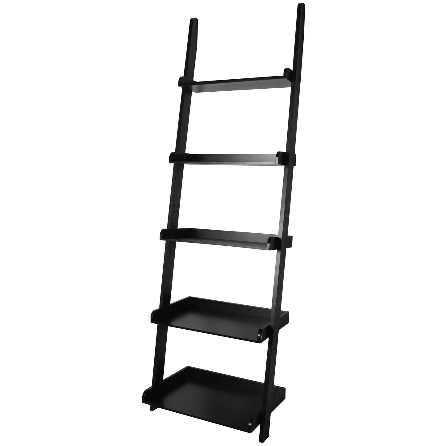 eHemco 5 Tier Leaning Wall Book Shelf, 70 Inches