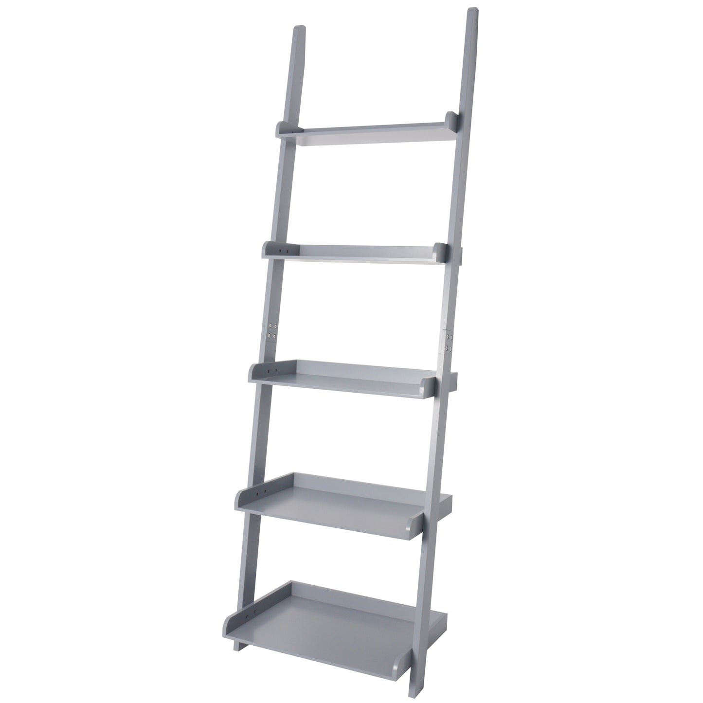eHemco 5 Tier Leaning Wall Book Shelf, 70 Inches