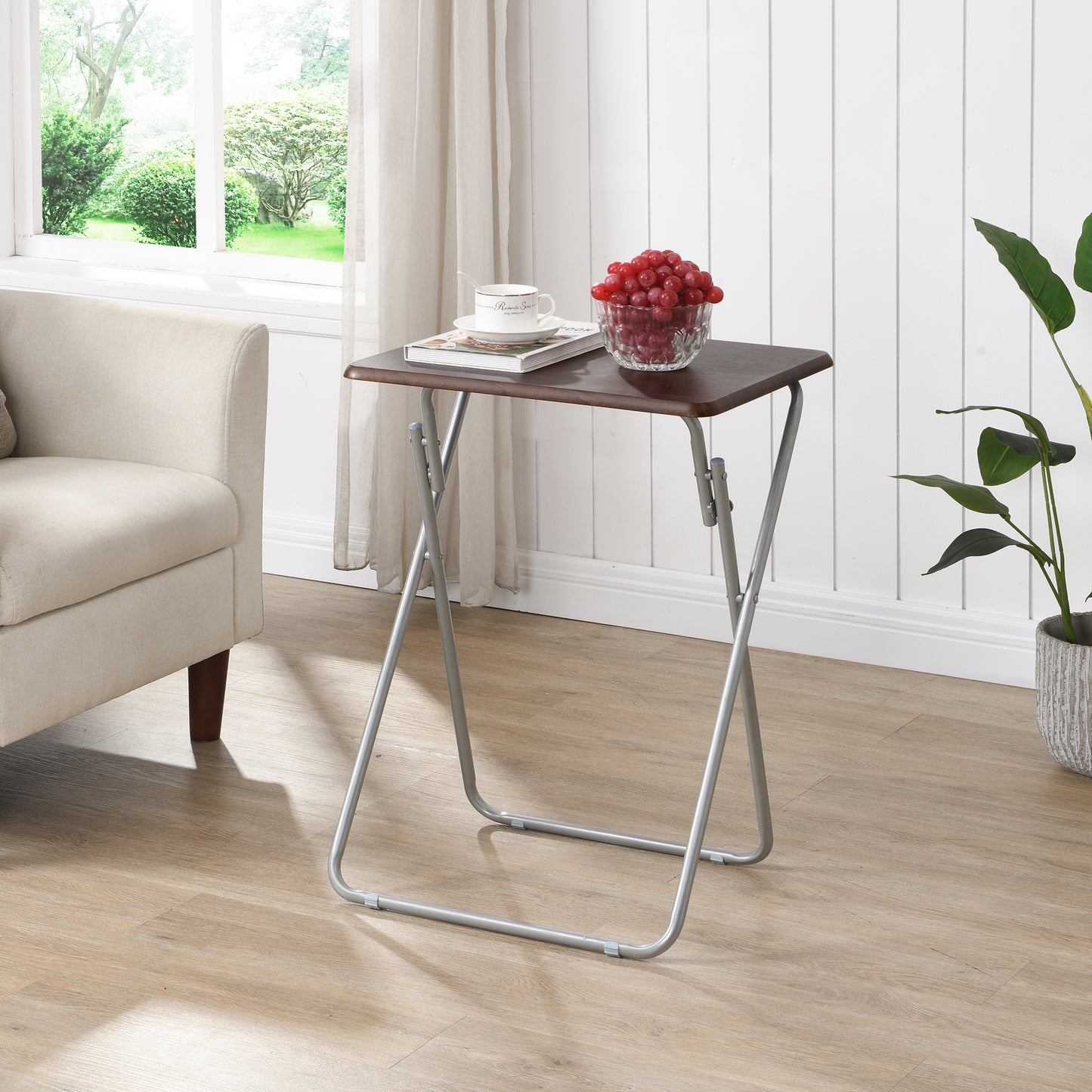 eHemco Folding TV Tray Tables for Eating, 19 by 15 by 26 Inches, Set of 2