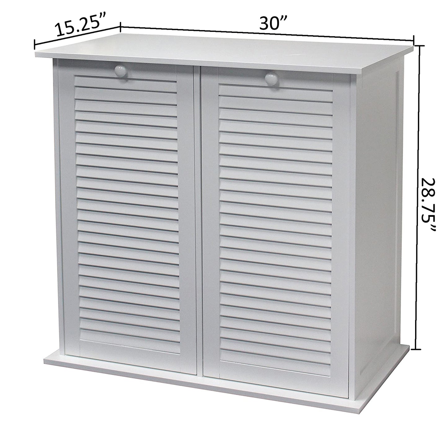 eHemco Dual Basket Tilt Out Laundry Clothes Sorter with 2 Removable Cotton Bags, White