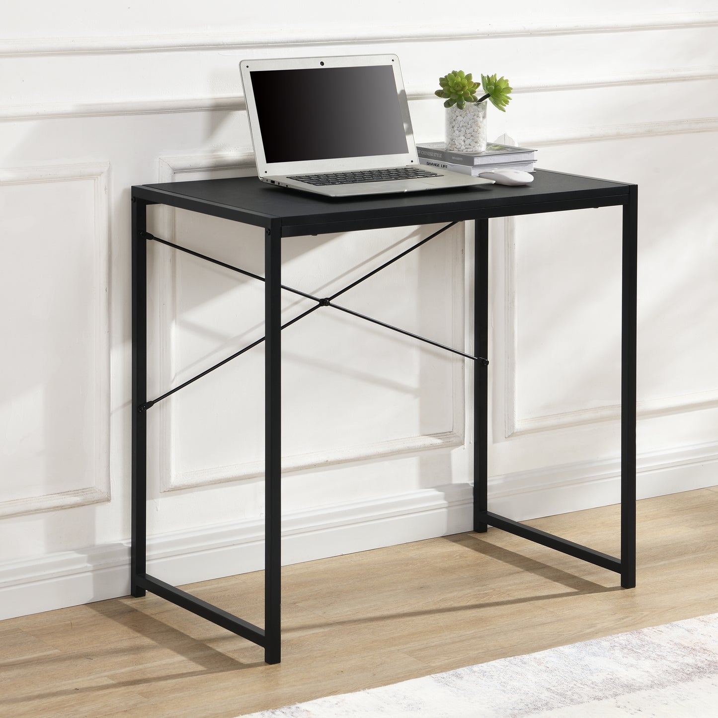 eHemco Multifunction Rectangular Home Office Writing Study Desk, Black