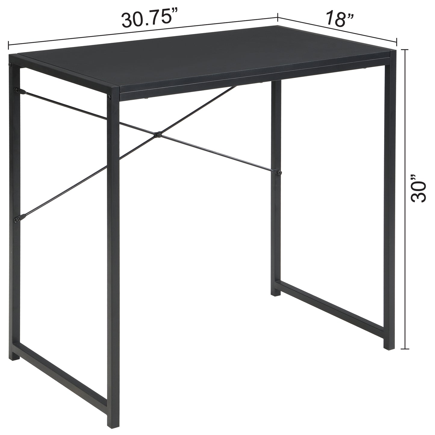 eHemco Multifunction Rectangular Home Office Writing Study Desk, Black