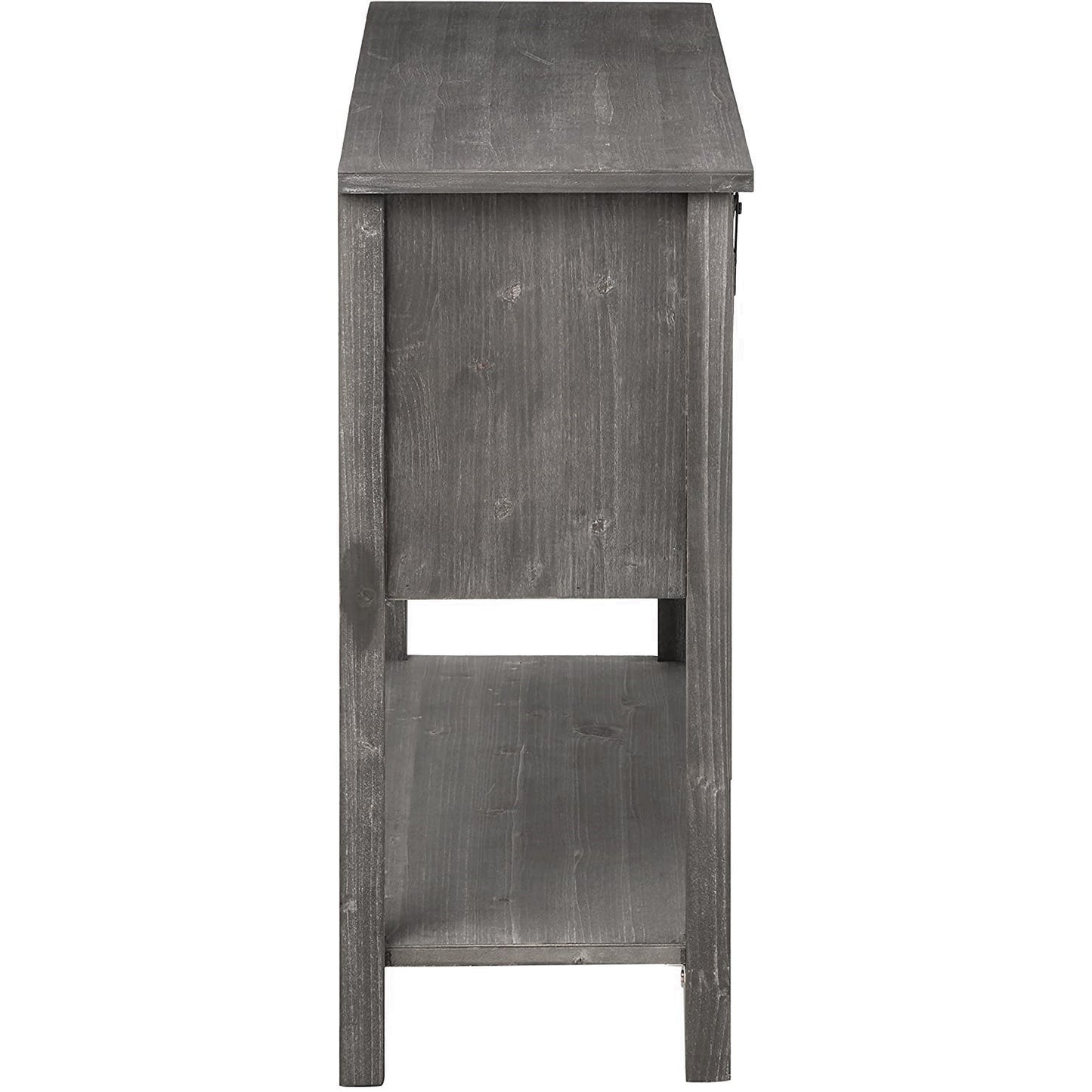 eHemco Antique Farmhouse Console Table with Sliding Barn Doors and Bottom Storage Shelf