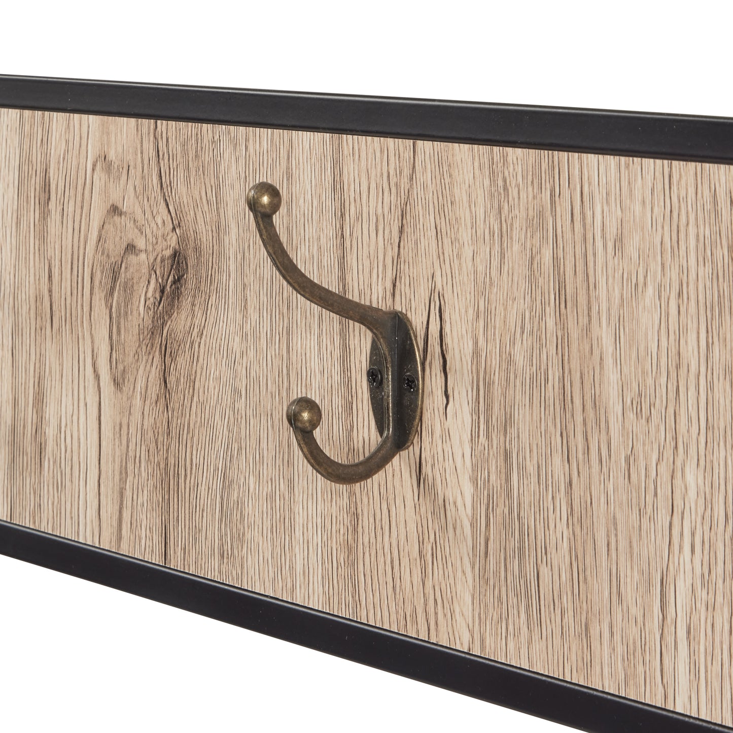eHemco Metal and Wood Entryway Hall Tree and Coat Rack for Living Room and Hallway, with Storage Bench and 7 Hooks
