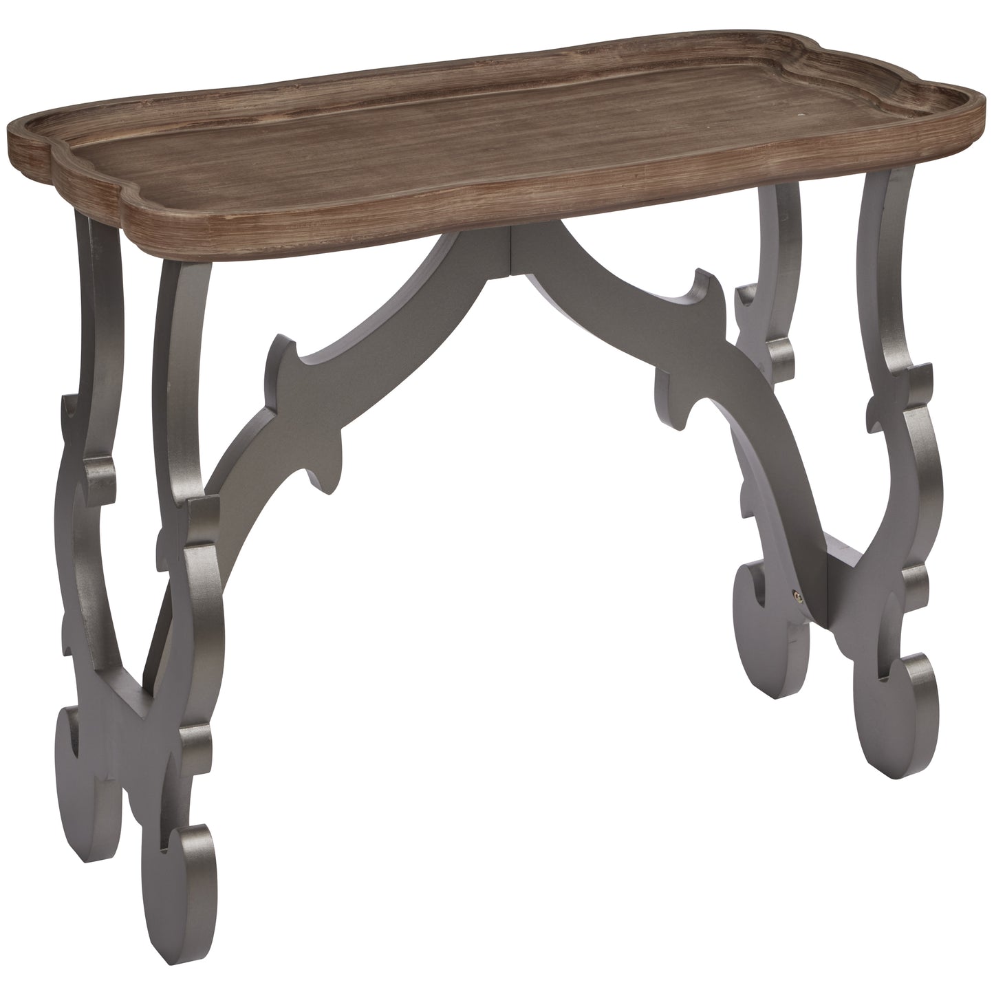 eHemco Ancient Style Coffee Table Side Table for Living Room, Black Legs and Natural Finish, Large