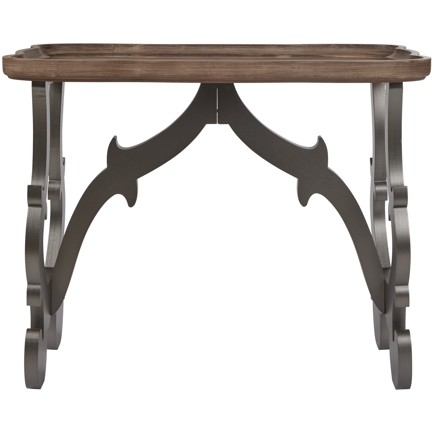 eHemco Ancient Style Coffee Table Side Table for Living Room, Black Legs and Natural Finish, Large
