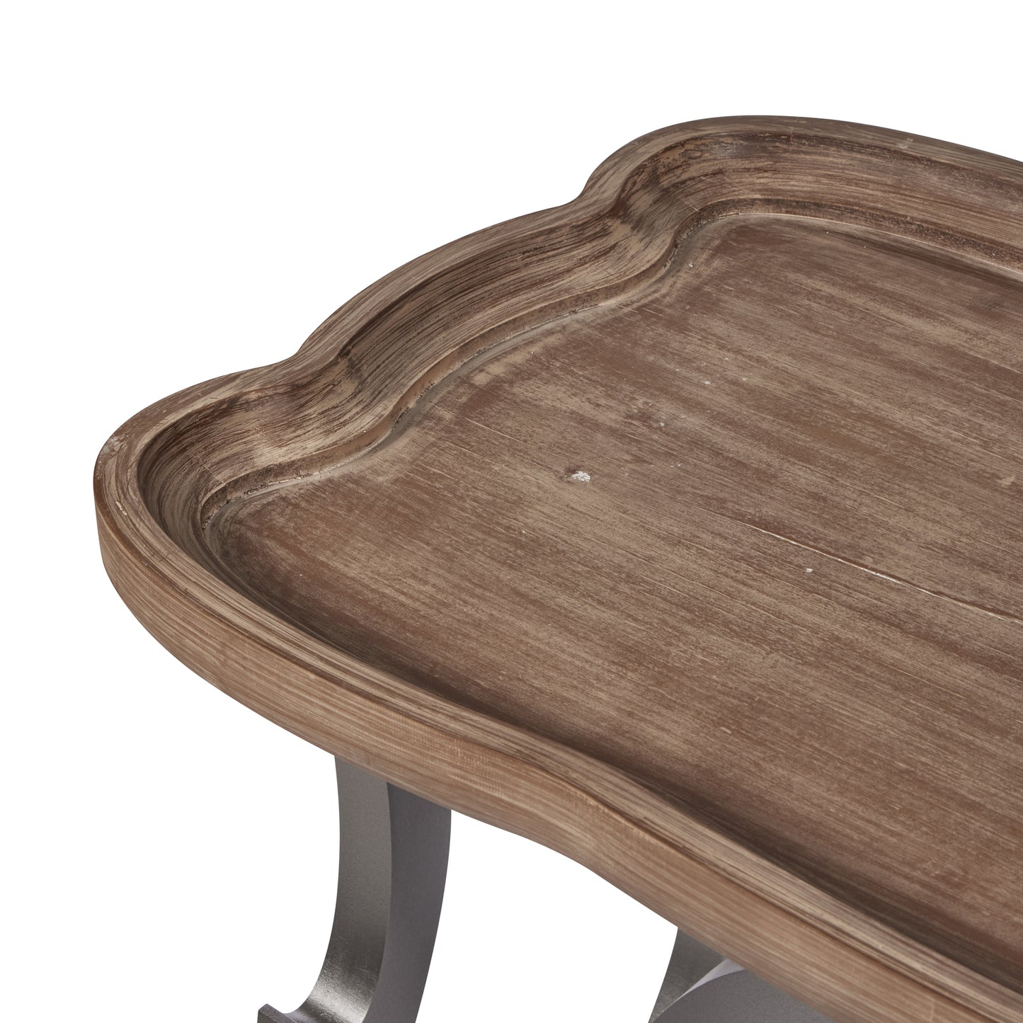 eHemco Ancient Style Coffee Table Side Table for Living Room, Black Legs and Natural Finish, Large
