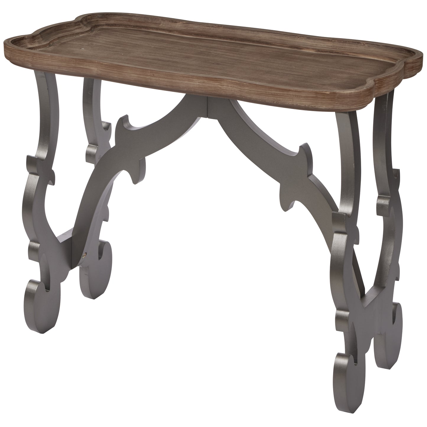 eHemco Ancient Style Coffee Table Side Table for Living Room, Black Legs and Natural Finish, Large