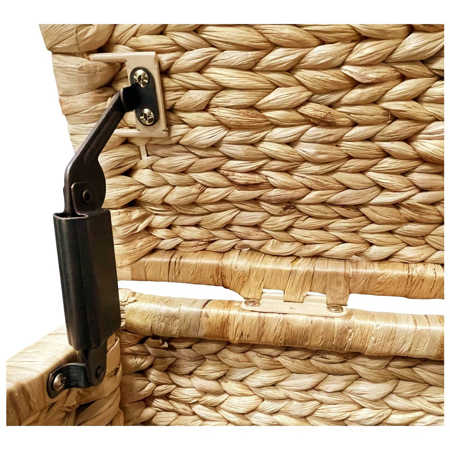 eHemco Heavy-duty Water Hyacinth Wicker Storage Trunk with Metal Frame, 30 by 17.5 by 17.5 Inches, Natural