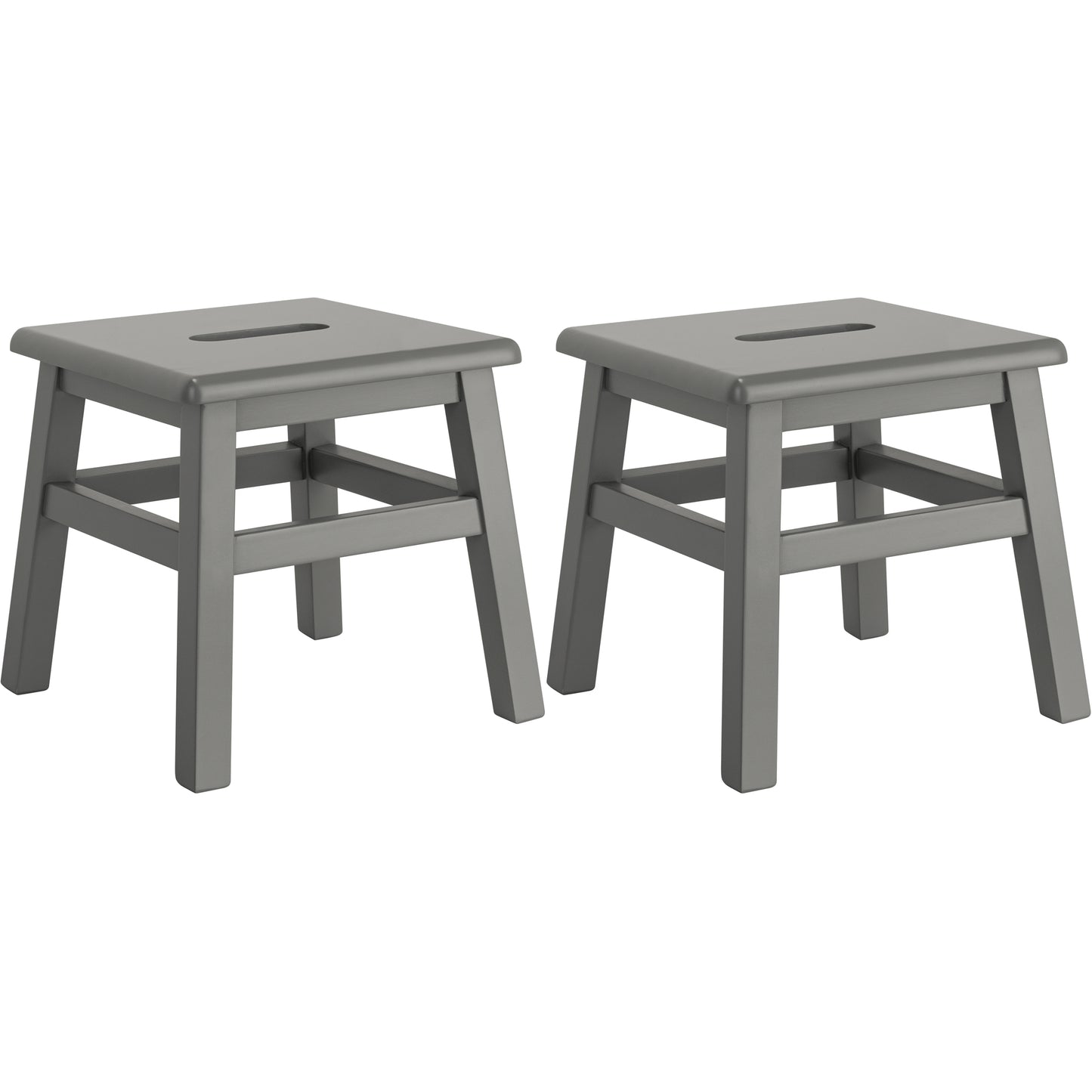 eHemco Solid Hardwood Wooden Step Stool for Adults and Kids, 12.25 Inches Height, Set of 2