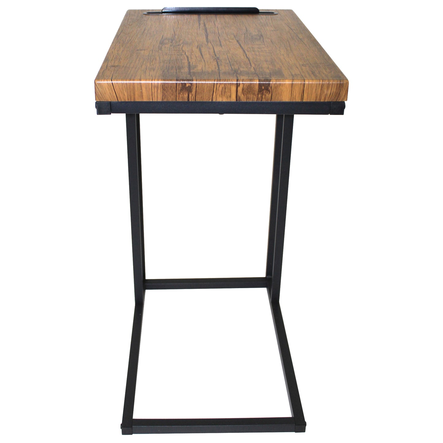 eHemco Slide Under Sofa C Shaped Side Table with Coffee Top for Living Room