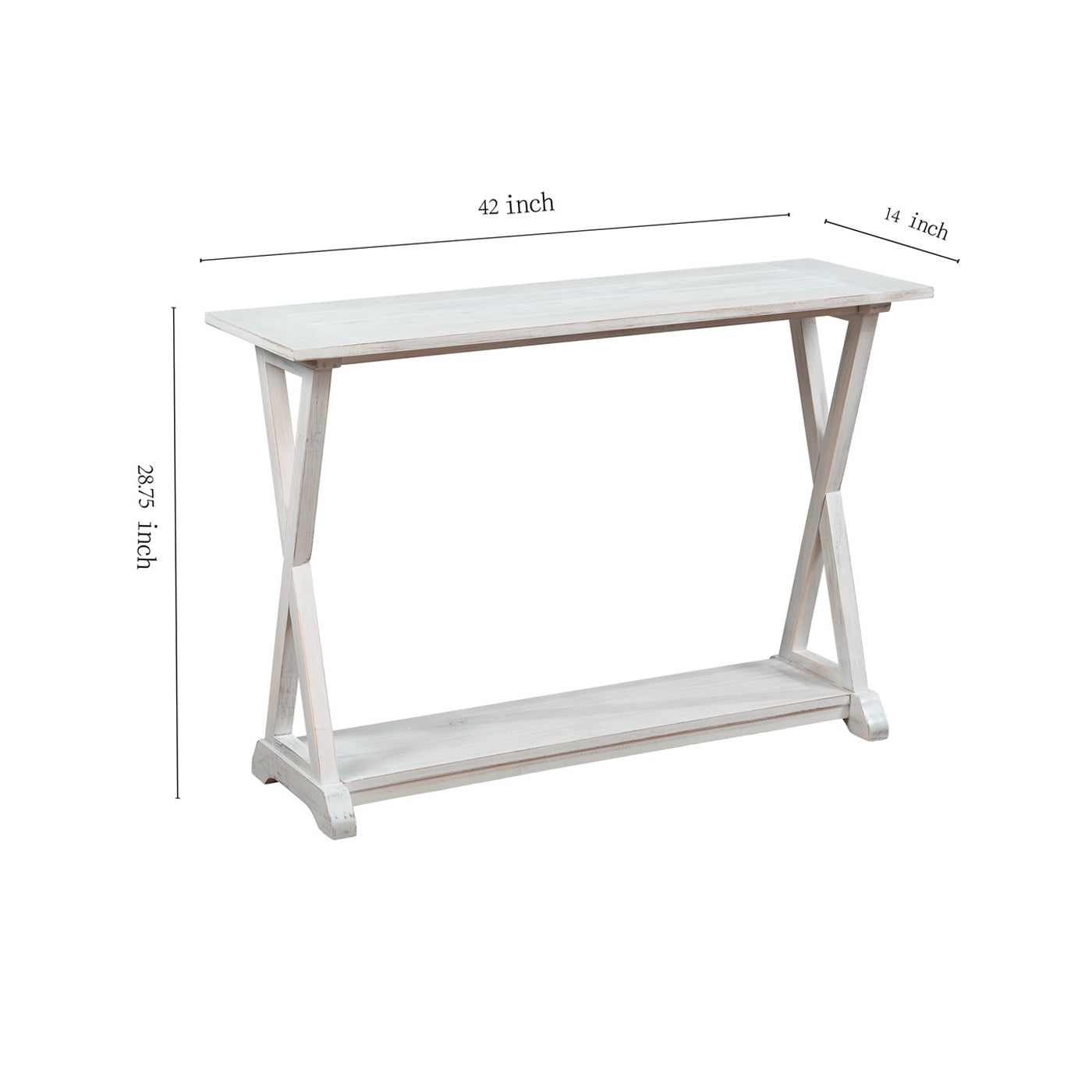 eHemco X-Farmhouse Console Table Side Table with Storage Shelf