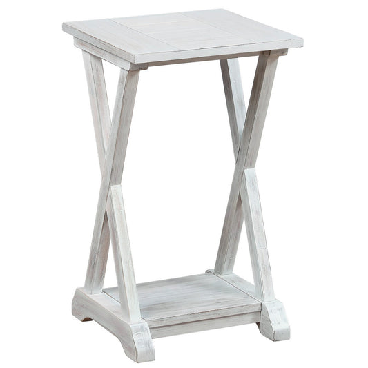 eHemco X-Farmhouse End Table Side Table with Storage Shelf,