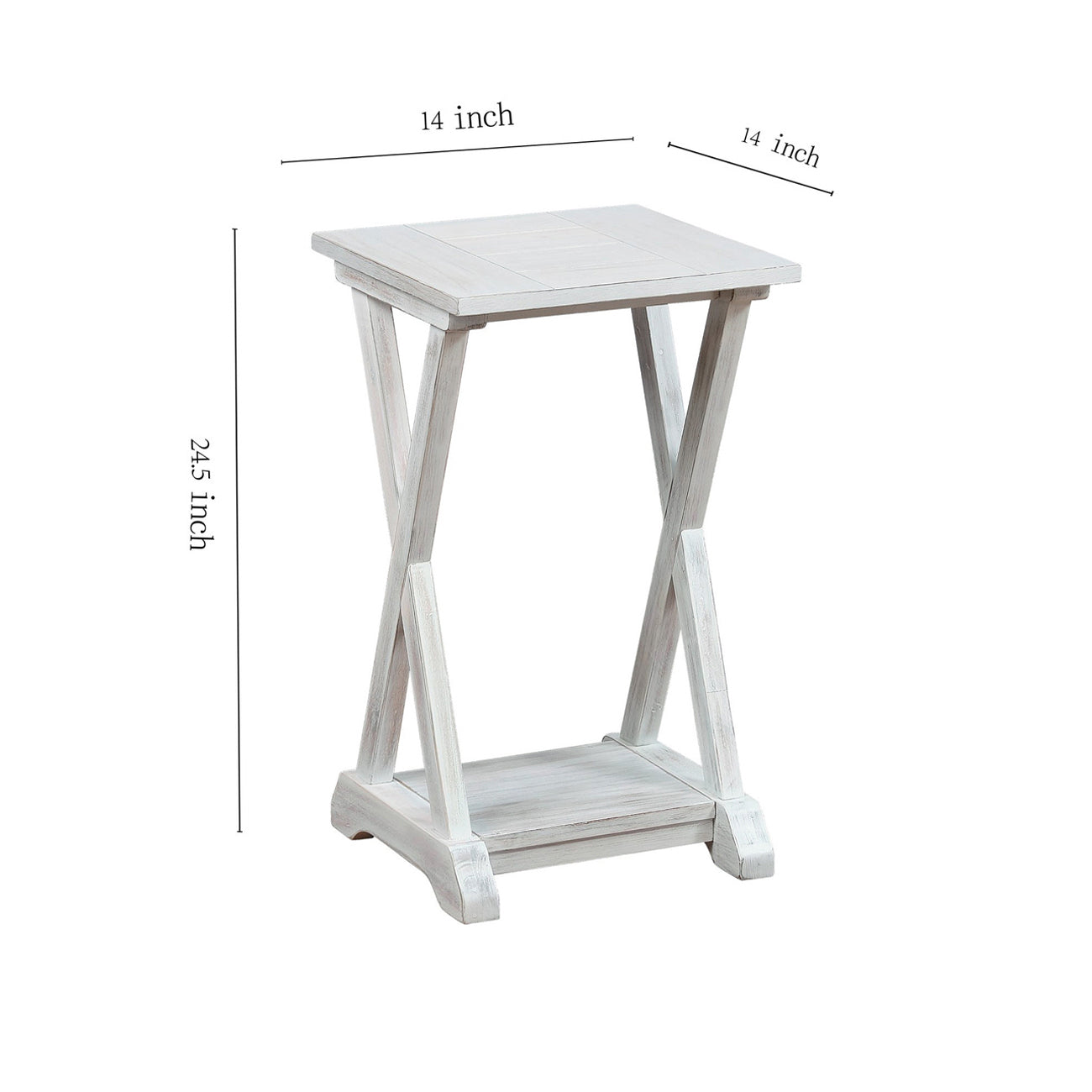 eHemco X-Farmhouse End Table Side Table with Storage Shelf,
