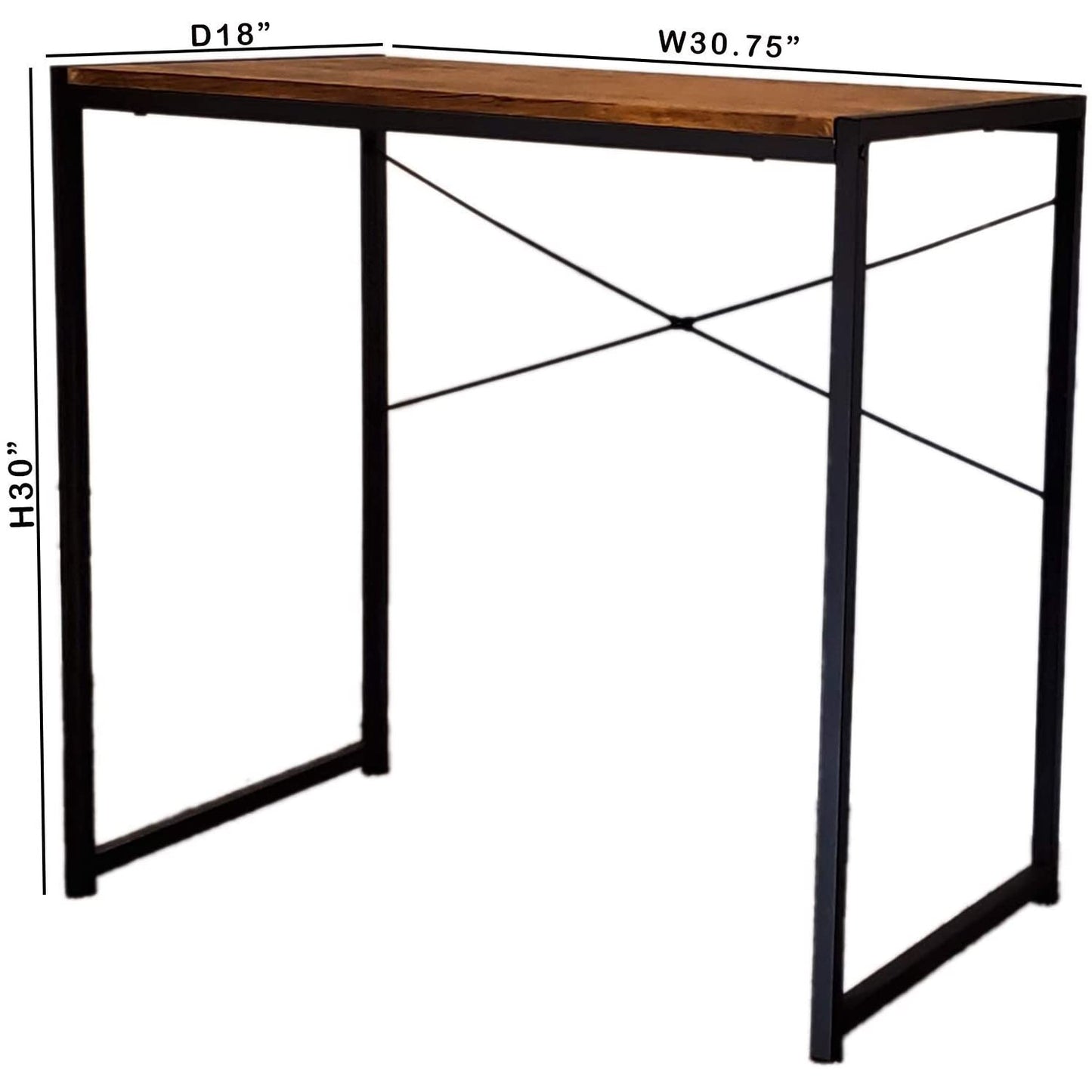 eHemco Multifunction Rectangular Home Office Writing Study Desk with Coffee Top and Black Legs