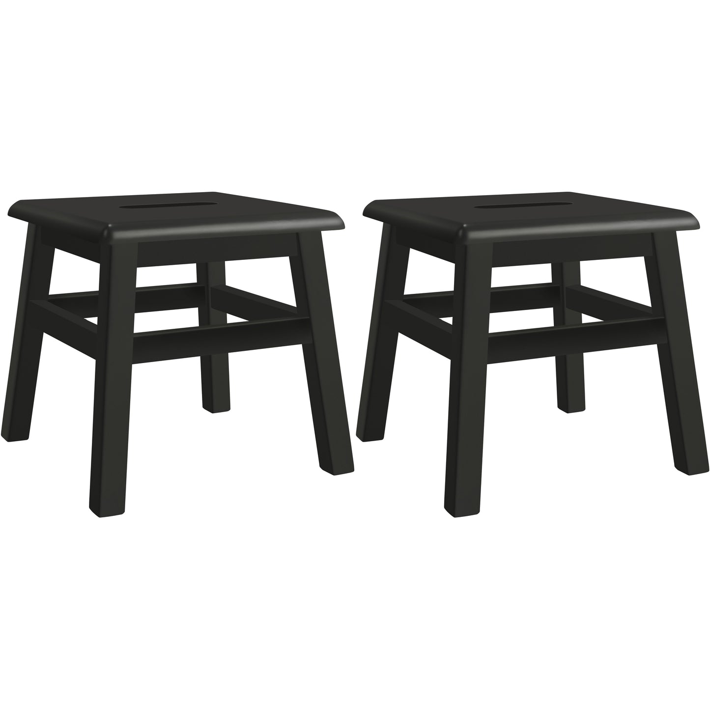 eHemco Solid Hardwood Wooden Step Stool for Adults and Kids, 12.25 Inches Height, Set of 2