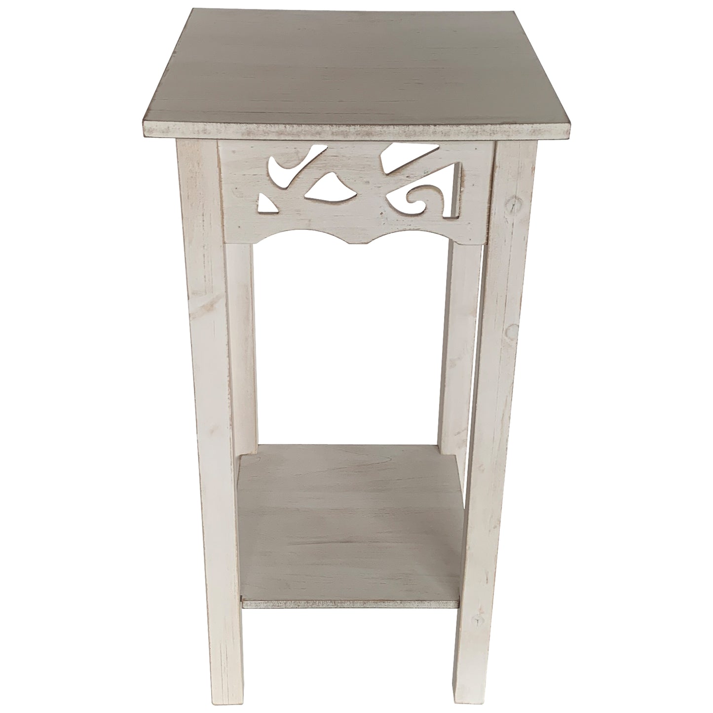 eHemco Plant Decorating Stand End Table Side Table with Storage Shelf, 11.8 by 11.8 by 23.7 Inches
