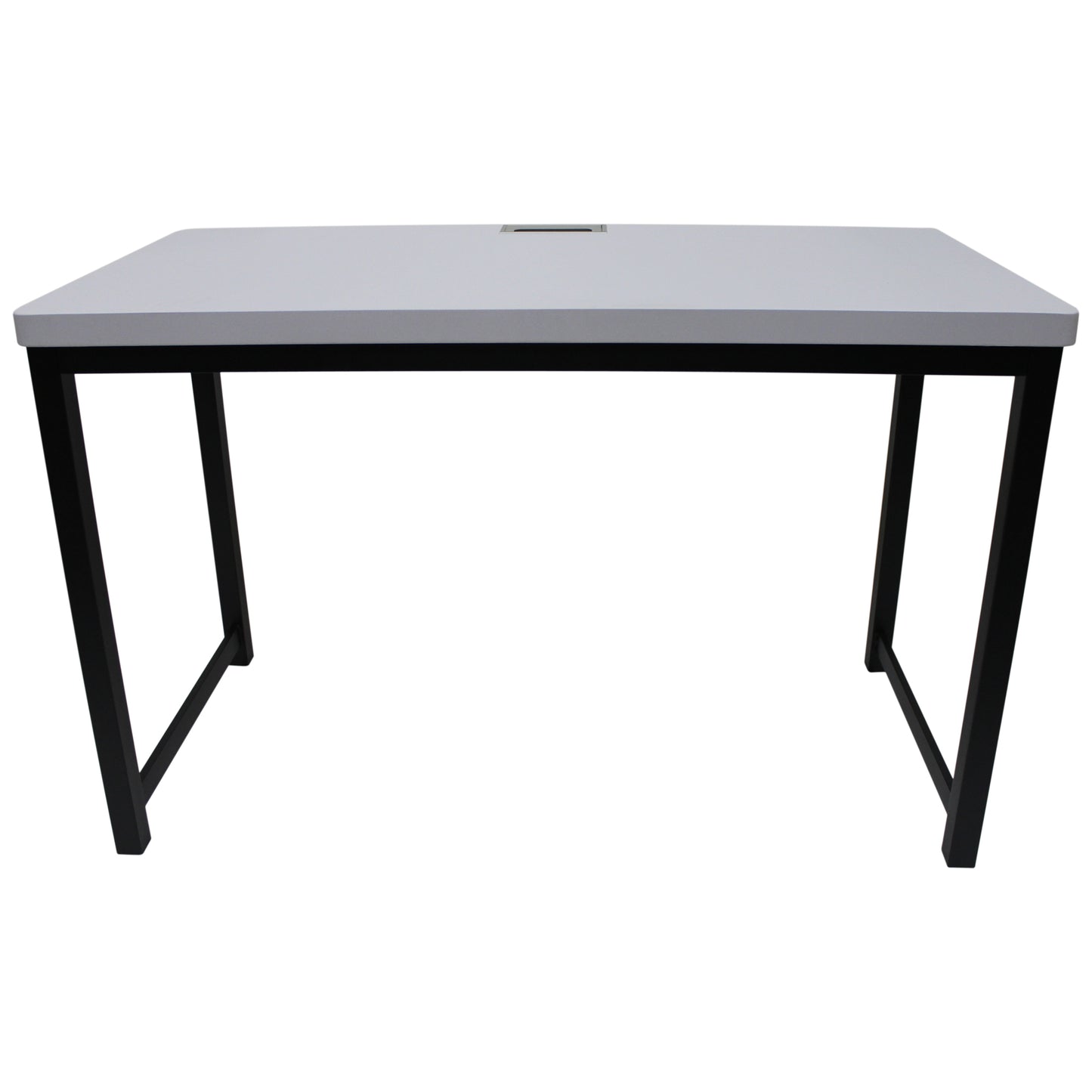eHemco Office Computer Desk in Light Gray Top and Metal Frame Base in Black, 30 Inches Height