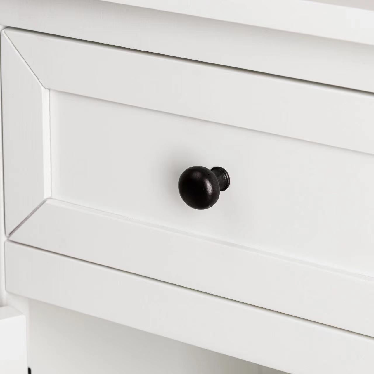 eHemco X-Side Wood Nightstand Side Table End Table with 1 Drawer and 1 Door Storage Cabinet