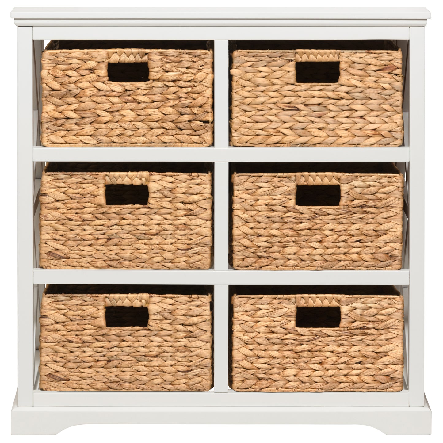 eHemco Hampton Meadows 3 Tier X-Side Storage Drawers with 6 Wicker Baskets