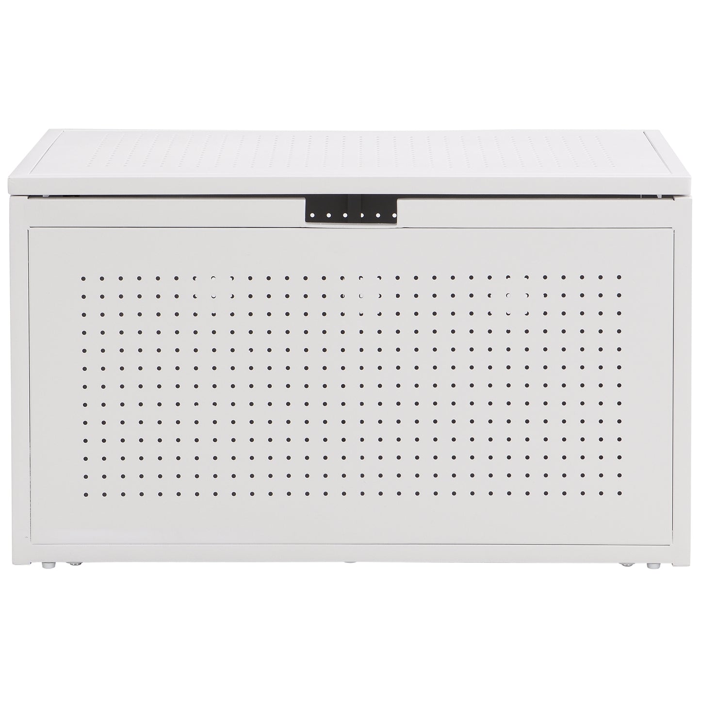 eHemco Heavy-Duty Metal Sheet Storage Trunk with Metal Frame, 29.13 by 17.32 by 17.12 Inches, White
