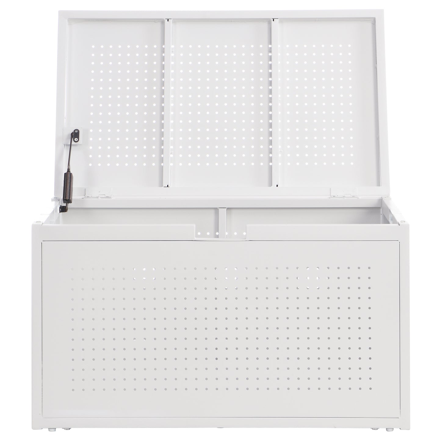 eHemco Heavy-Duty Metal Sheet Storage Trunk with Metal Frame, 29.13 by 17.32 by 17.12 Inches, White