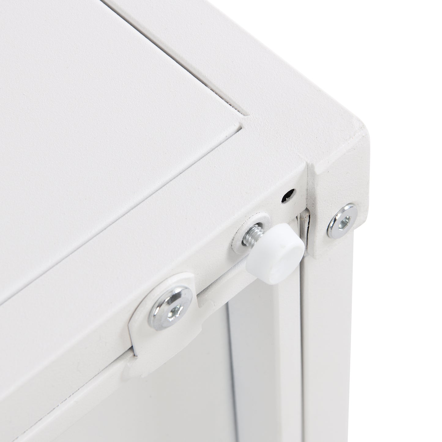 eHemco Heavy-Duty Metal Sheet Storage Trunk with Metal Frame, 29.13 by 17.32 by 17.12 Inches, White