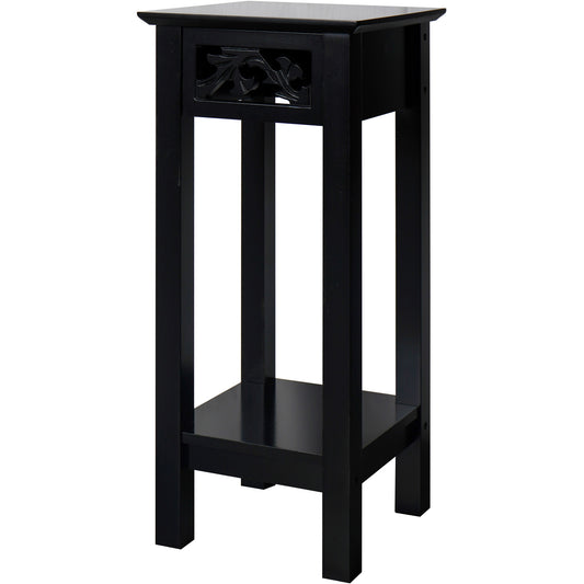 eHemco Plant Decorating Stand End Table Side Table with Storage Shelf, 10 by 10 by 23.7 Inches