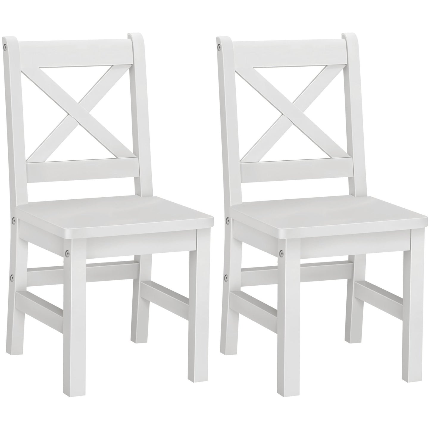 eHemco Solid Hard Wood X Back Kids Chair, Set of 2