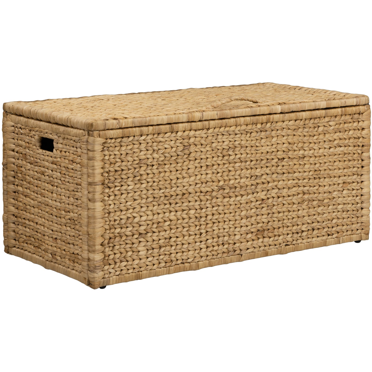eHemco Heavy-duty Water Hyacinth Wicker Storage Trunk with Metal Frame, 42 by 20 by 18.5 Inches, Natural