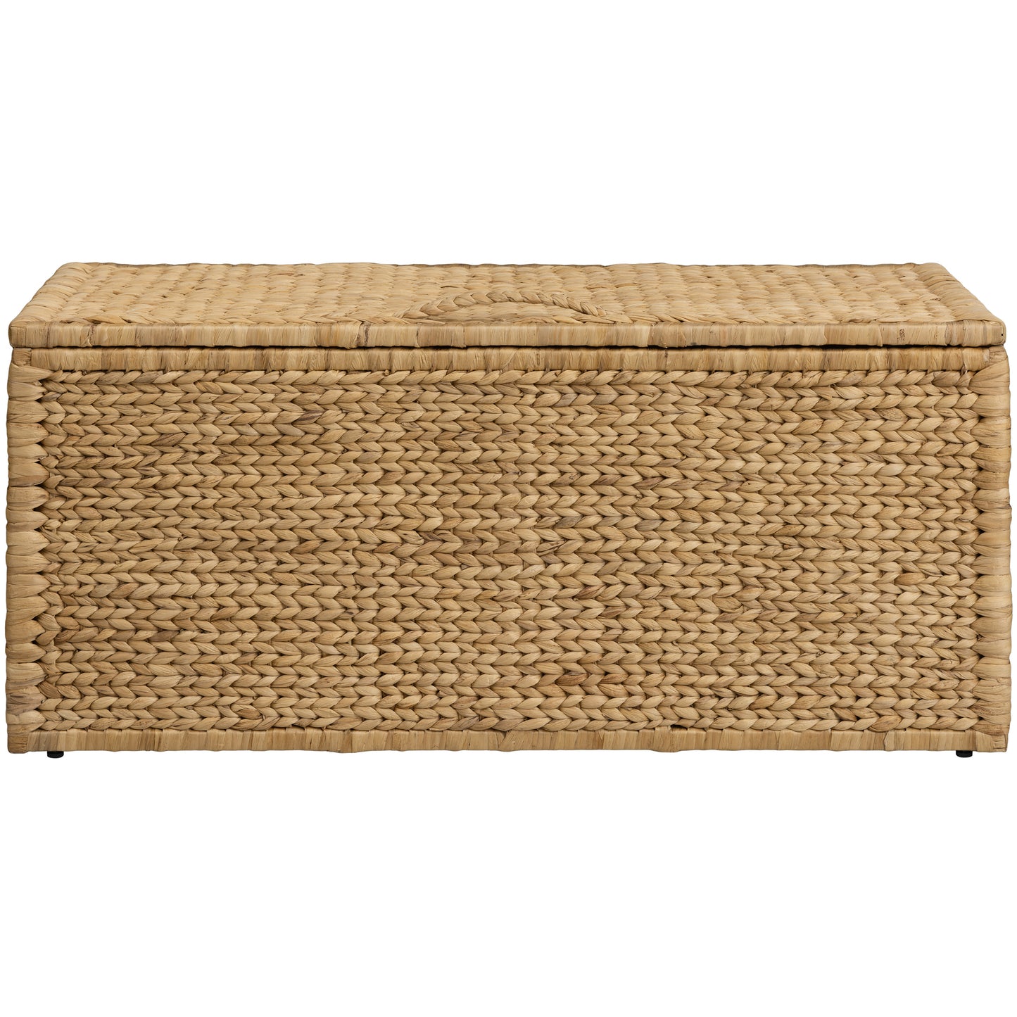 eHemco Heavy-duty Water Hyacinth Wicker Storage Trunk with Metal Frame, 42 by 20 by 18.5 Inches, Natural