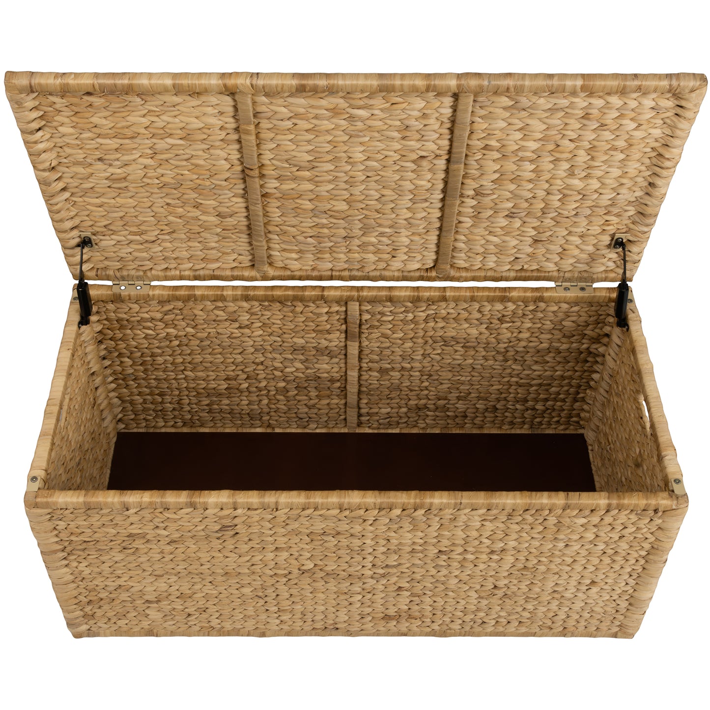 eHemco Heavy-duty Water Hyacinth Wicker Storage Trunk with Metal Frame, 42 by 20 by 18.5 Inches, Natural