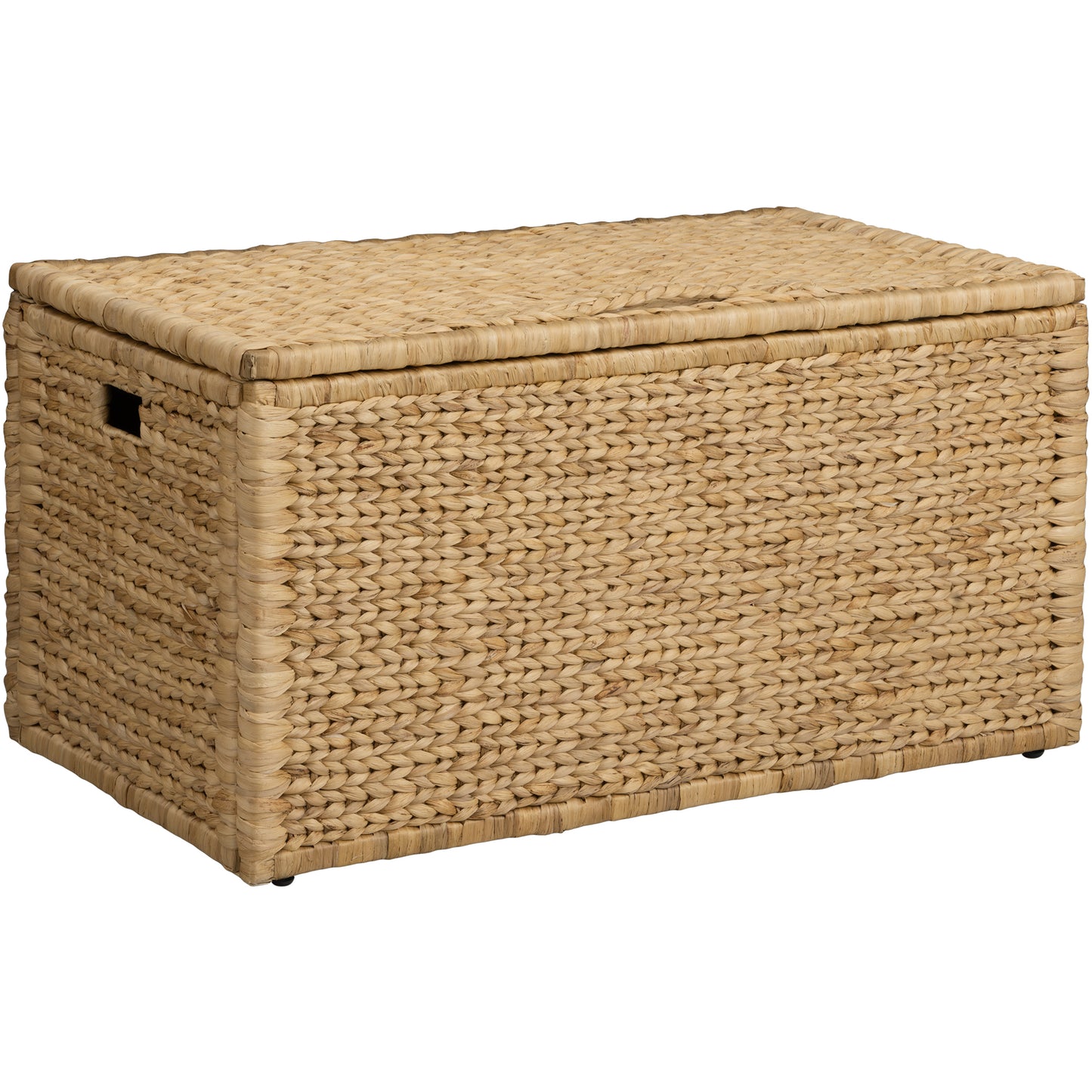 eHemco Heavy-duty Water Hyacinth Wicker Storage Trunk with Metal Frame, 36 by 20 by 18.5 Inches, Natural