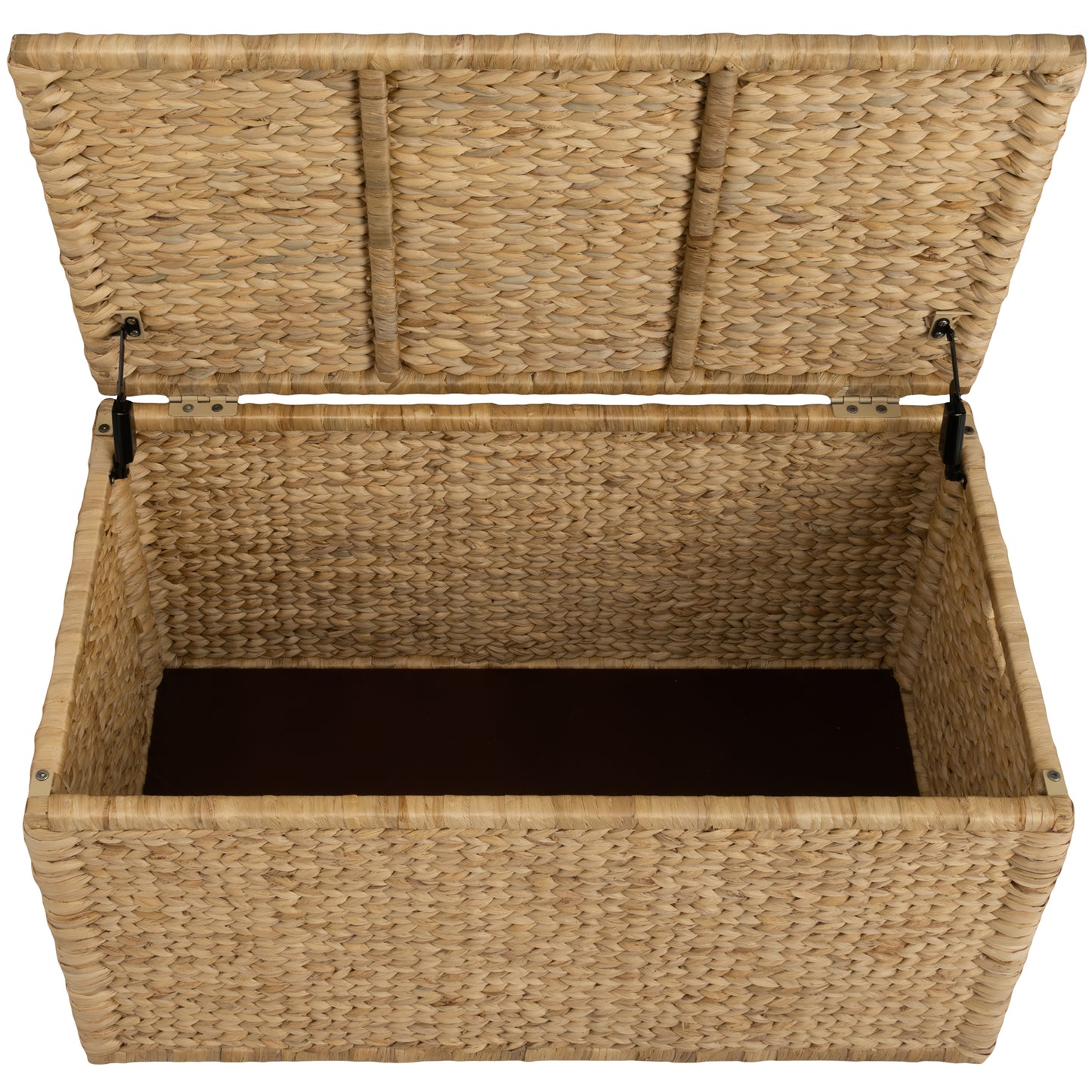 eHemco Heavy-duty Water Hyacinth Wicker Storage Trunk with Metal Frame, 36 by 20 by 18.5 Inches, Natural