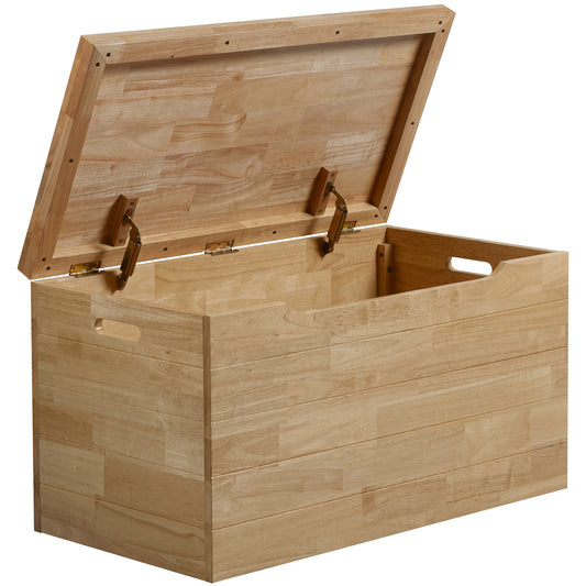 eHemco Heavy-duty Solid Hardwood Blanket Chest, Storage Trunk, 35.5 by 18.63 by 19.5 Inches, Natural
