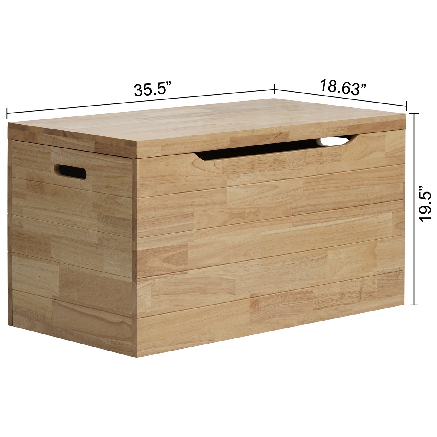 eHemco Heavy-duty Solid Hardwood Blanket Chest, Storage Trunk, 35.5 by 18.63 by 19.5 Inches, Natural