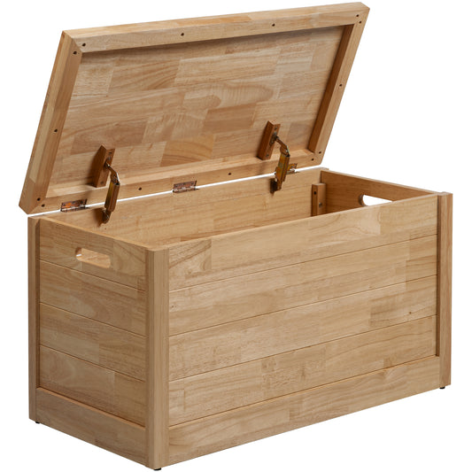 eHemco Heavy-duty Solid Hardwood Blanket Chest, Storage Trunk, 35.5 by 17.4 by 19.5 Inches, Natural