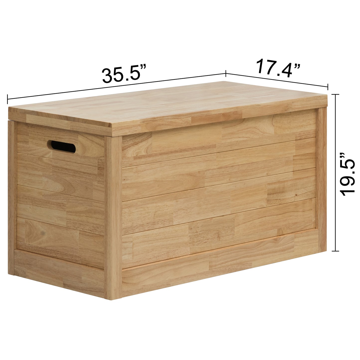 eHemco Heavy-duty Solid Hardwood Blanket Chest, Storage Trunk, 35.5 by 17.4 by 19.5 Inches, Natural