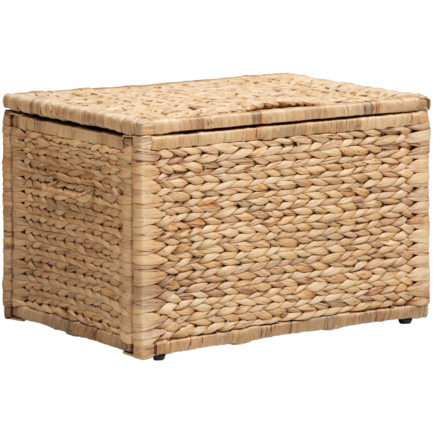 eHemco Heavy-duty Water Hyacinth Wicker Storage Trunk with Metal Frame, 20.5 by 14.8 by 13.4 Inches, Natural