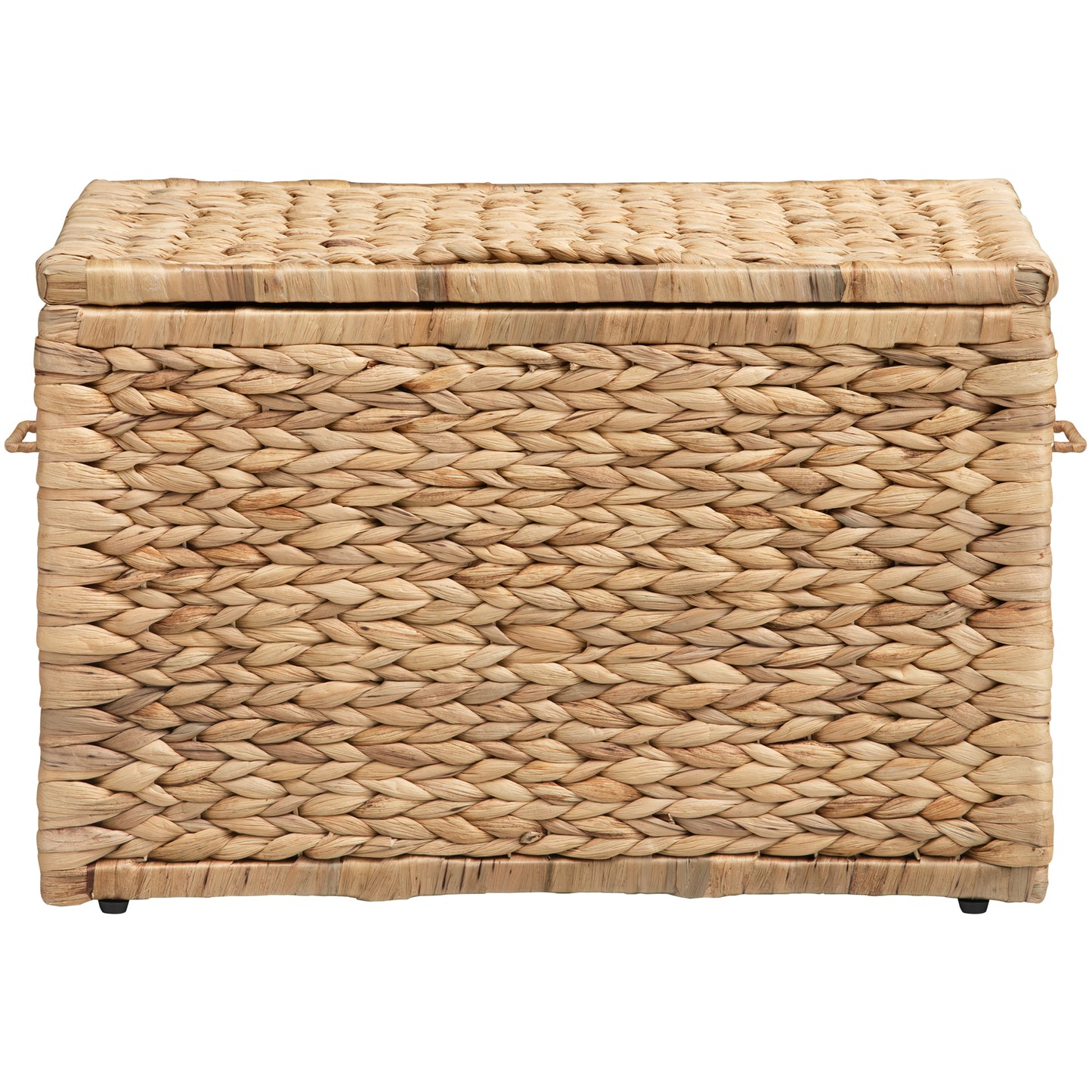 eHemco Heavy-duty Water Hyacinth Wicker Storage Trunk with Metal Frame, 20.5 by 14.8 by 13.4 Inches, Natural