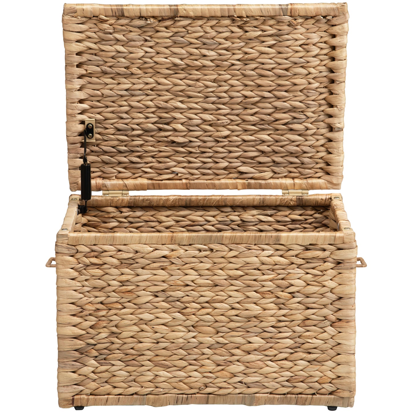 eHemco Heavy-duty Water Hyacinth Wicker Storage Trunk with Metal Frame, 20.5 by 14.8 by 13.4 Inches, Natural
