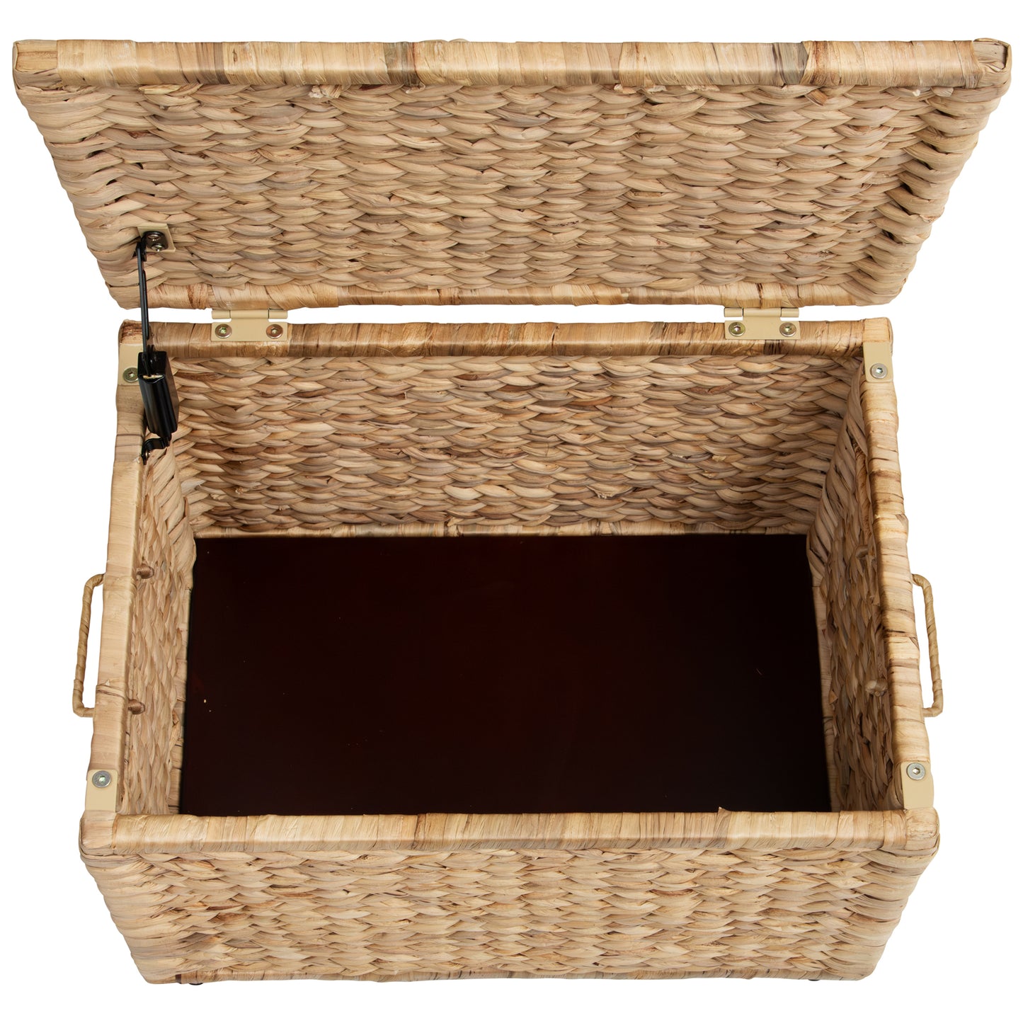 eHemco Heavy-duty Water Hyacinth Wicker Storage Trunk with Metal Frame, 20.5 by 14.8 by 13.4 Inches, Natural