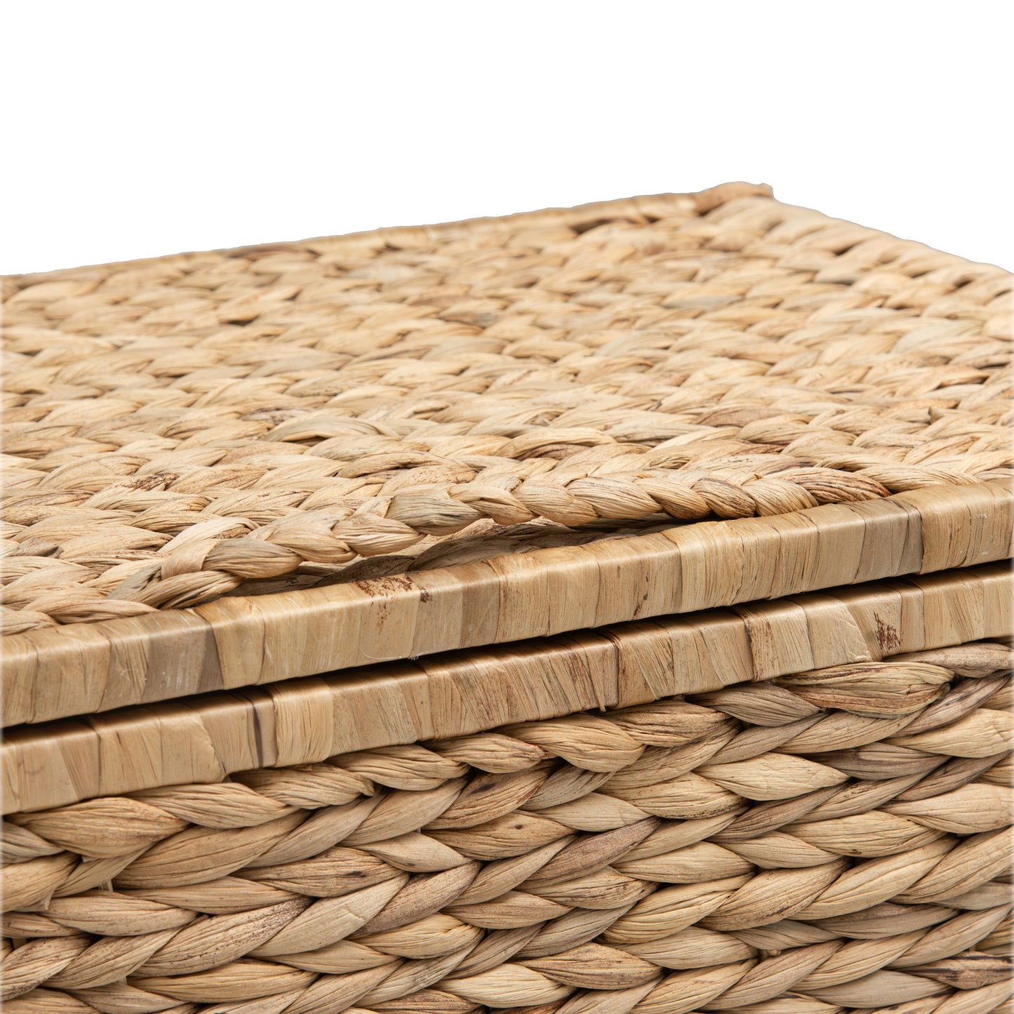 eHemco Heavy-duty Water Hyacinth Wicker Storage Trunk with Metal Frame, 20.5 by 14.8 by 13.4 Inches, Natural