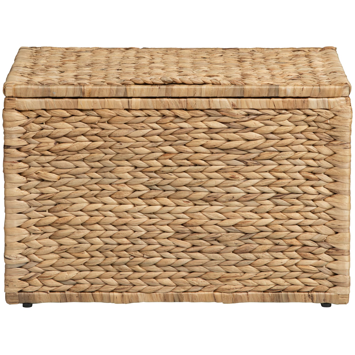 eHemco Heavy-duty Water Hyacinth Wicker Storage Trunk with Metal Frame, 23.3 by 16.5 by 15.2 Inches, Natural