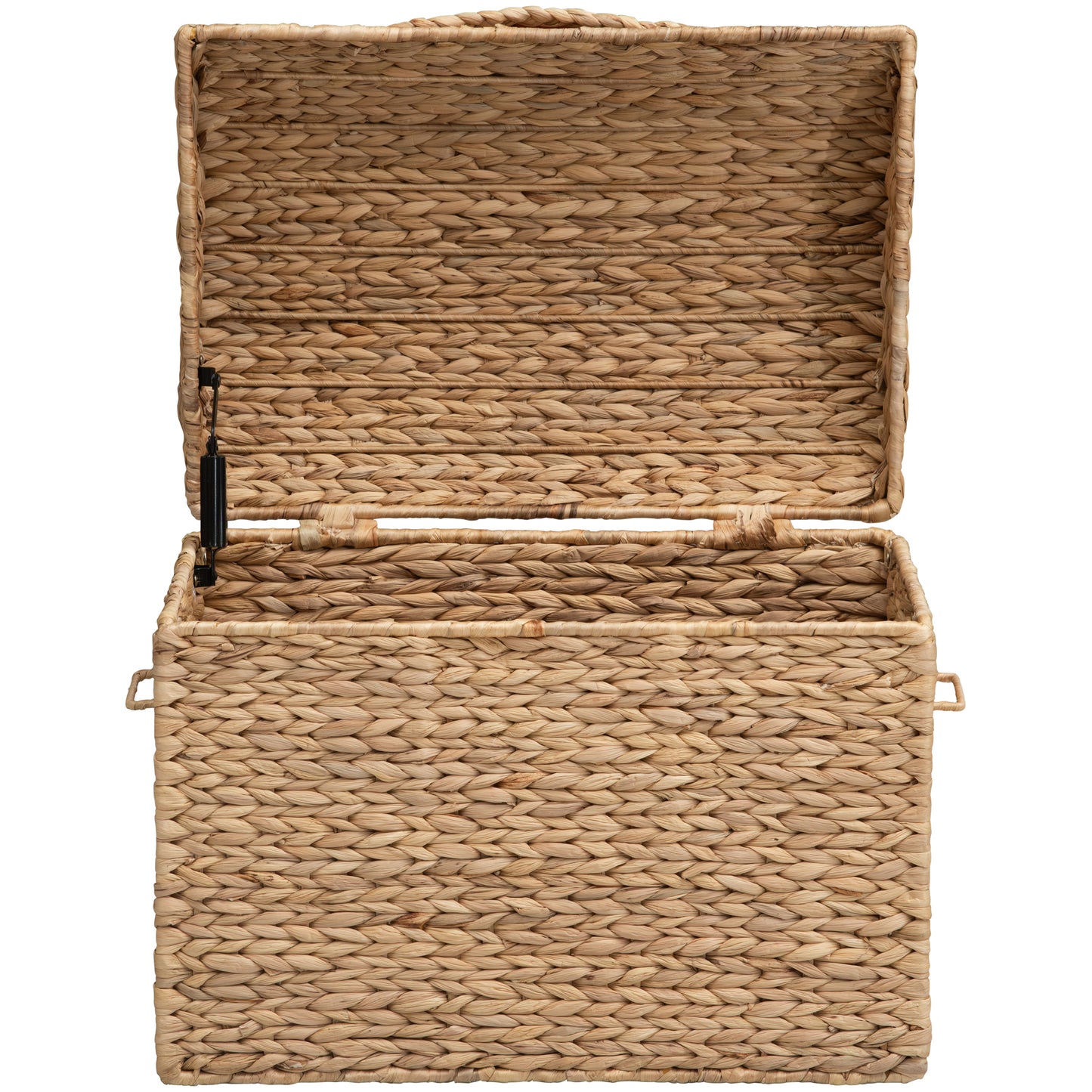 eHemco Heavy-duty Water Hyacinth Wicker Storage Trunk with Metal Frame and Arch Lid, 20.5 by 14.5 by 16 Inches, Natural