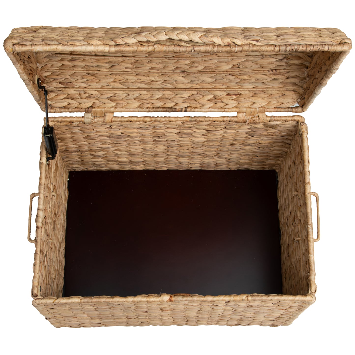 eHemco Heavy-duty Water Hyacinth Wicker Storage Trunk with Metal Frame and Arch Lid, 20.5 by 14.5 by 16 Inches, Natural